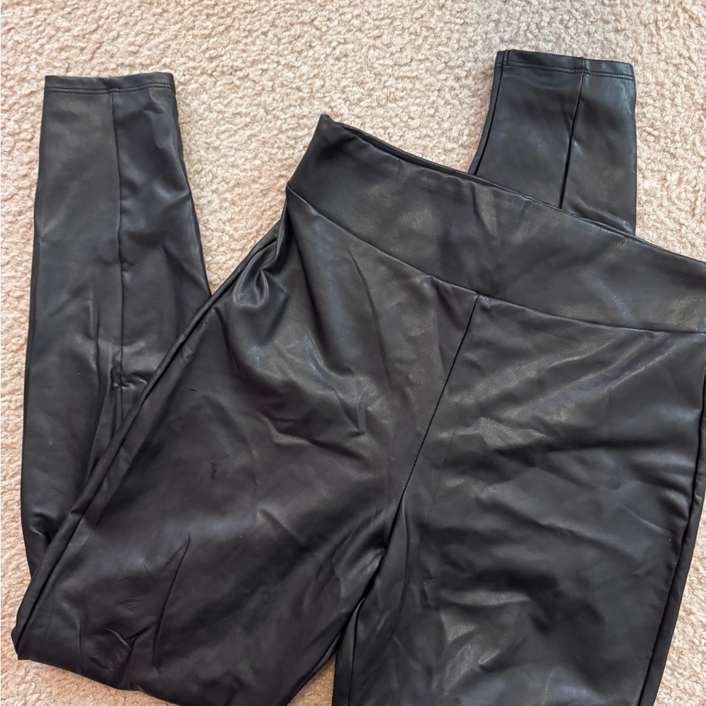 express super high rise Black Faux Leather Leggings